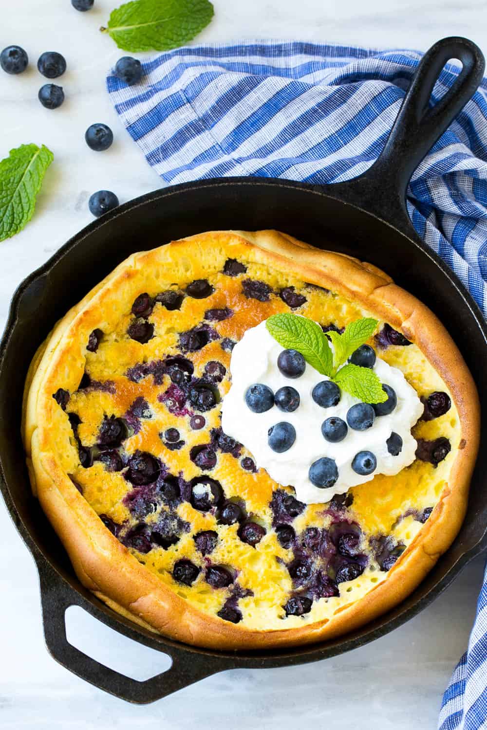 Blueberry Puffed Protein Pancake